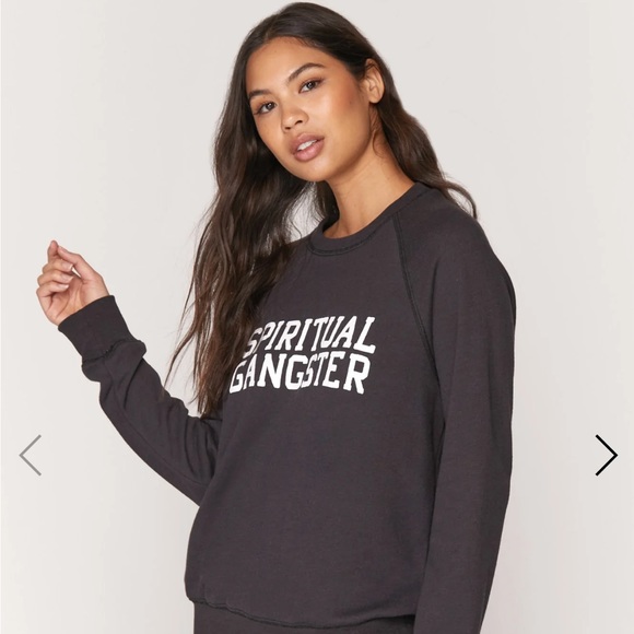 NWOT Spiritual Gangster Blue and Gray SG Pullover XS Unisex MSRP $89 - Picture 8 of 12